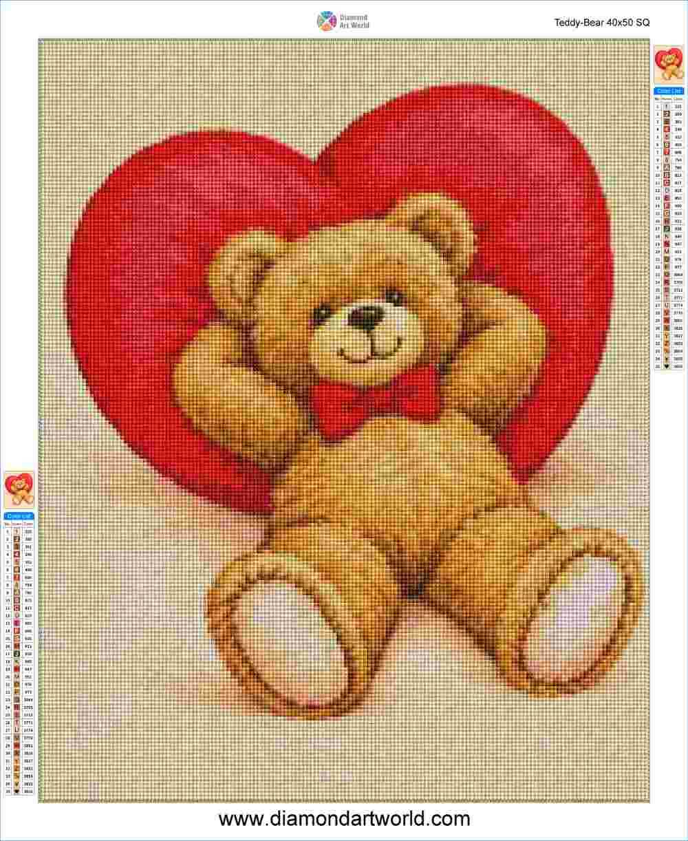 Teddy Bear - Diamond Painting Layout
