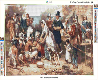 The First Thanksgiving - Diamond Painting Layout
