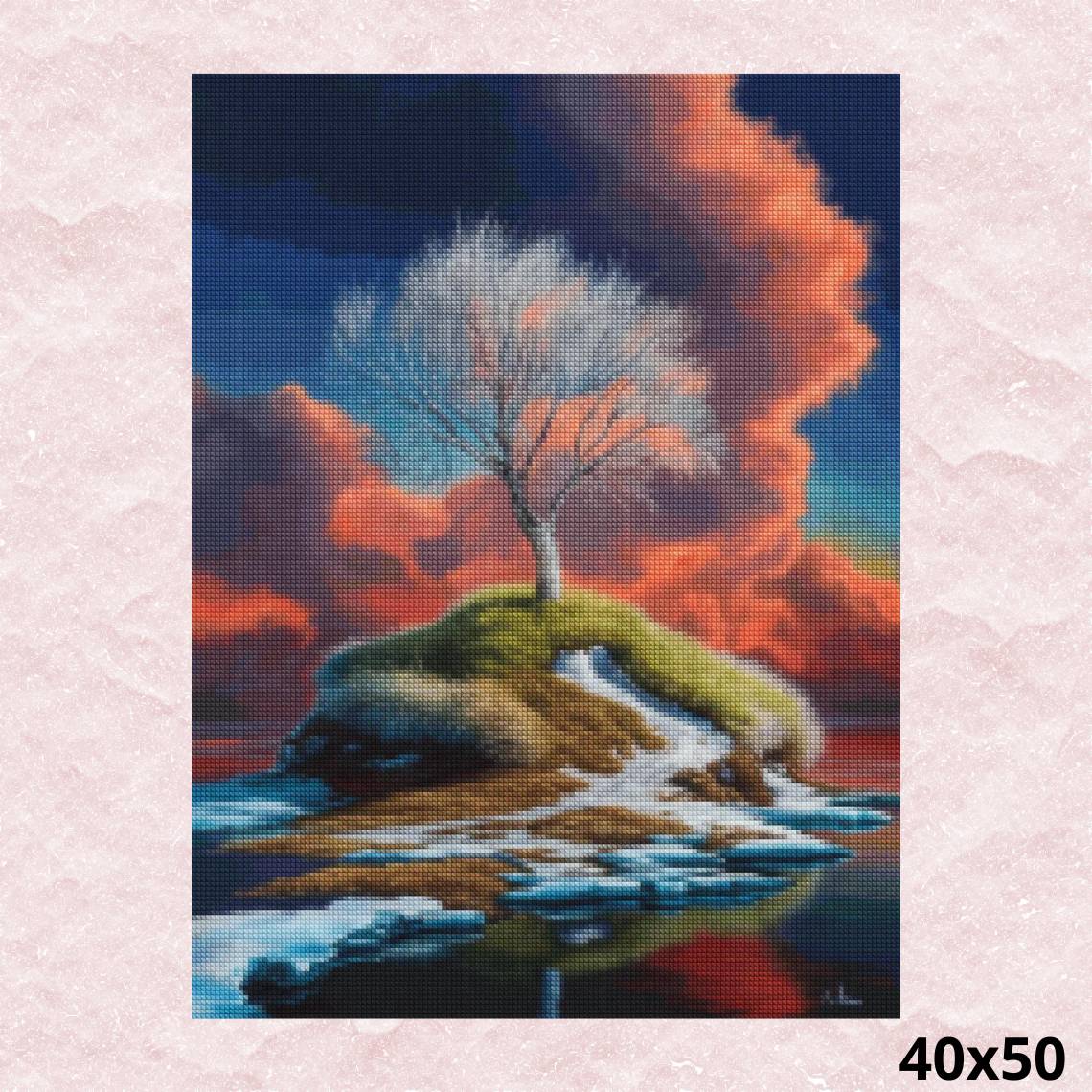 Tree of Life Red Cloud 40x50 - Diamond Painting