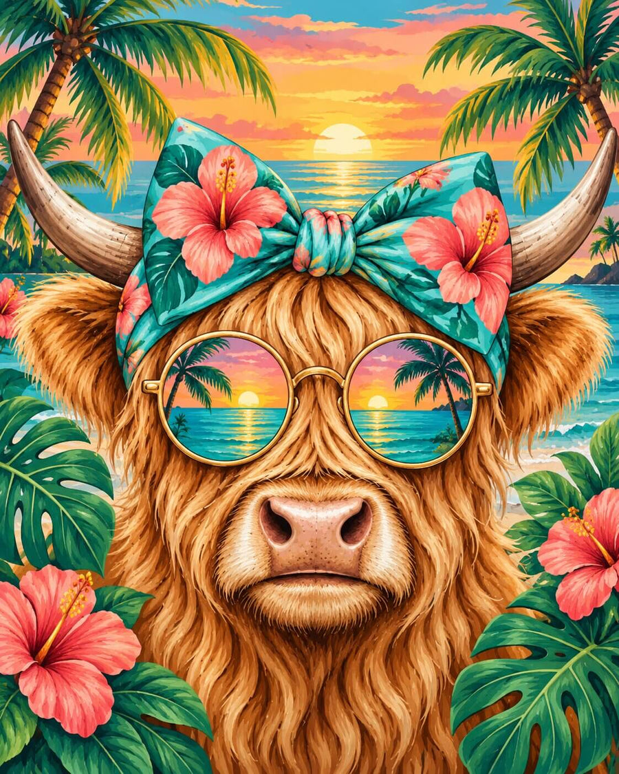 Tropical Cow Holiday – Diamond Painting
