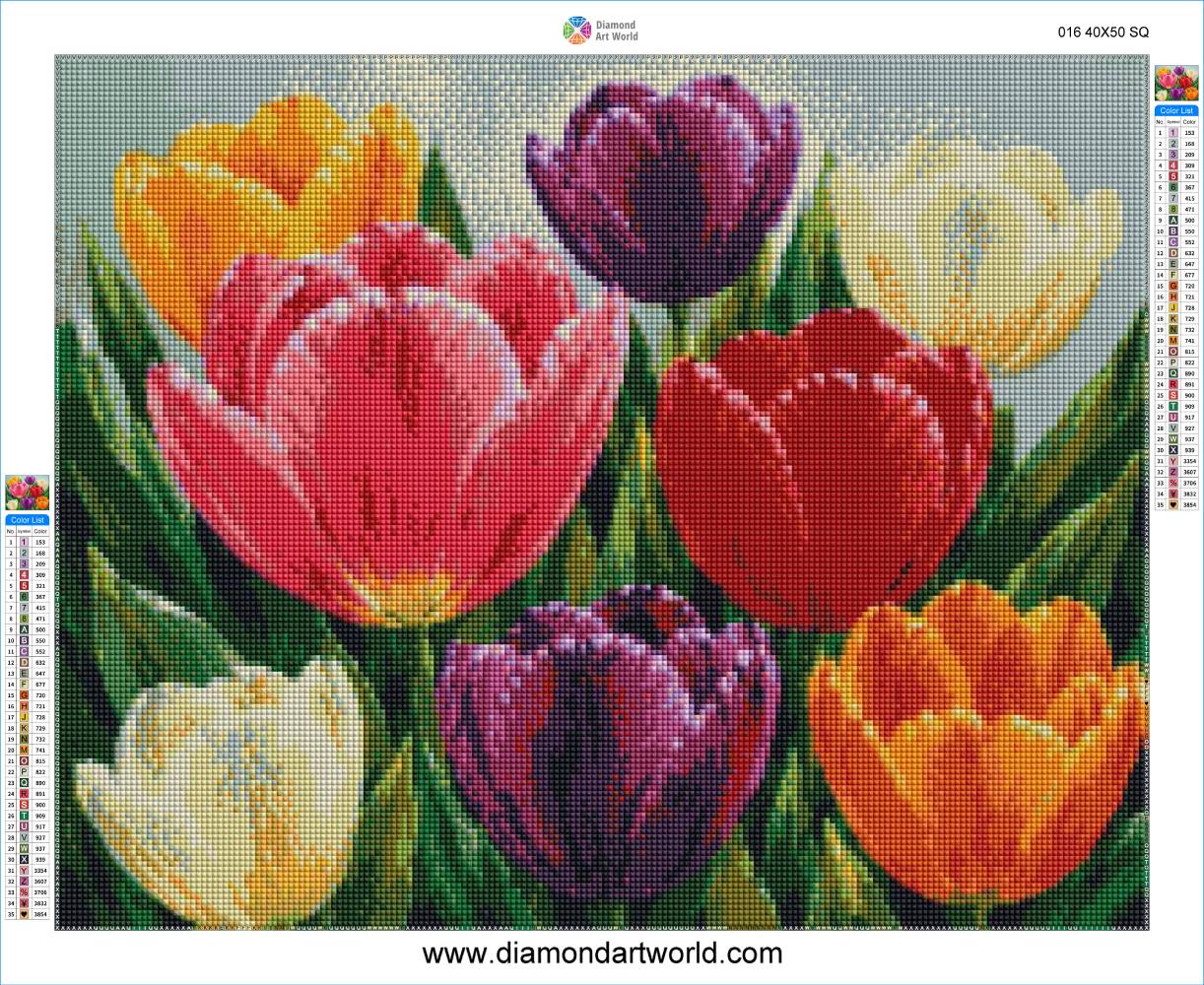 Tulips Garden - Diamond Art – Diamond Art World