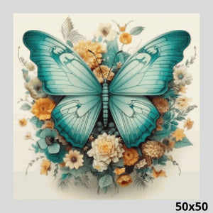 Turquoise Butterfly 50x50 - Diamond Art World