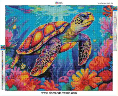 Turtle Fantasy - Diamond Painting Layout