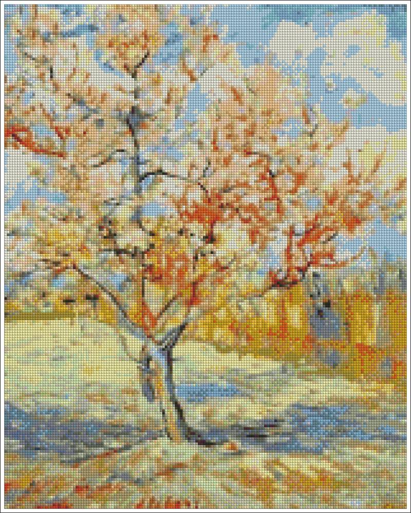 Van Gogh Pink Peach Trees - Diamond art
