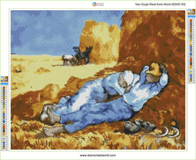 Van Gogh Rest from Work - Diamond Painting Layout