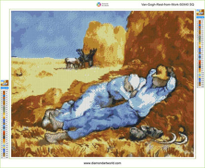 Van Gogh Rest from Work - Diamond Painting Layout