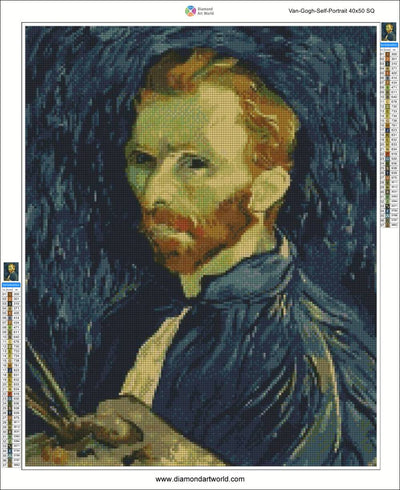 Van Gogh Self Portrait  - Diamond Painting ayout