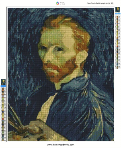 Van Gogh Self Portrait  - Diamond Painting ayout