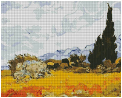 Van Gogh Wheat Field with Cypresses - Diamond art