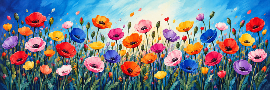Vibrant Meadow Poppies – Diamond Painting