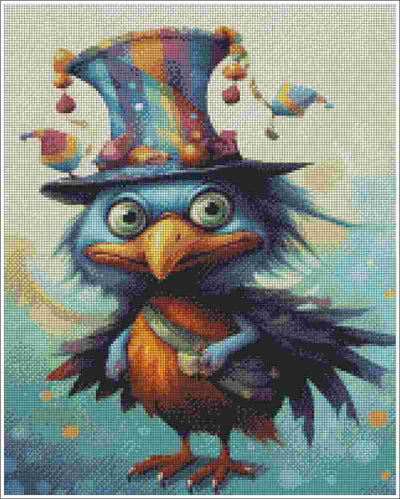 Whimsical Feathered Jester - Diamond Painting