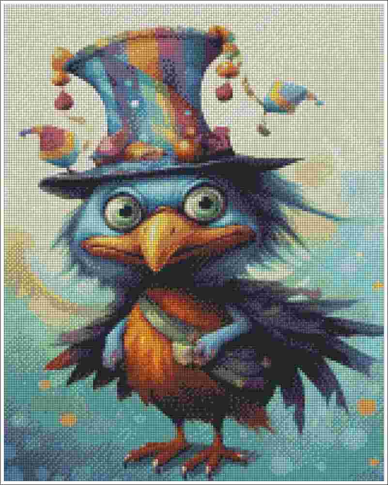 Whimsical Feathered Jester - Diamond Painting