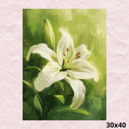 White Lilies 30x40 - Diamond Painting