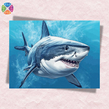 CEOVR Shark Diamond Painting Kit For Adults - 12x16 Inch Full Drill Ocean Life DIY Wall Art