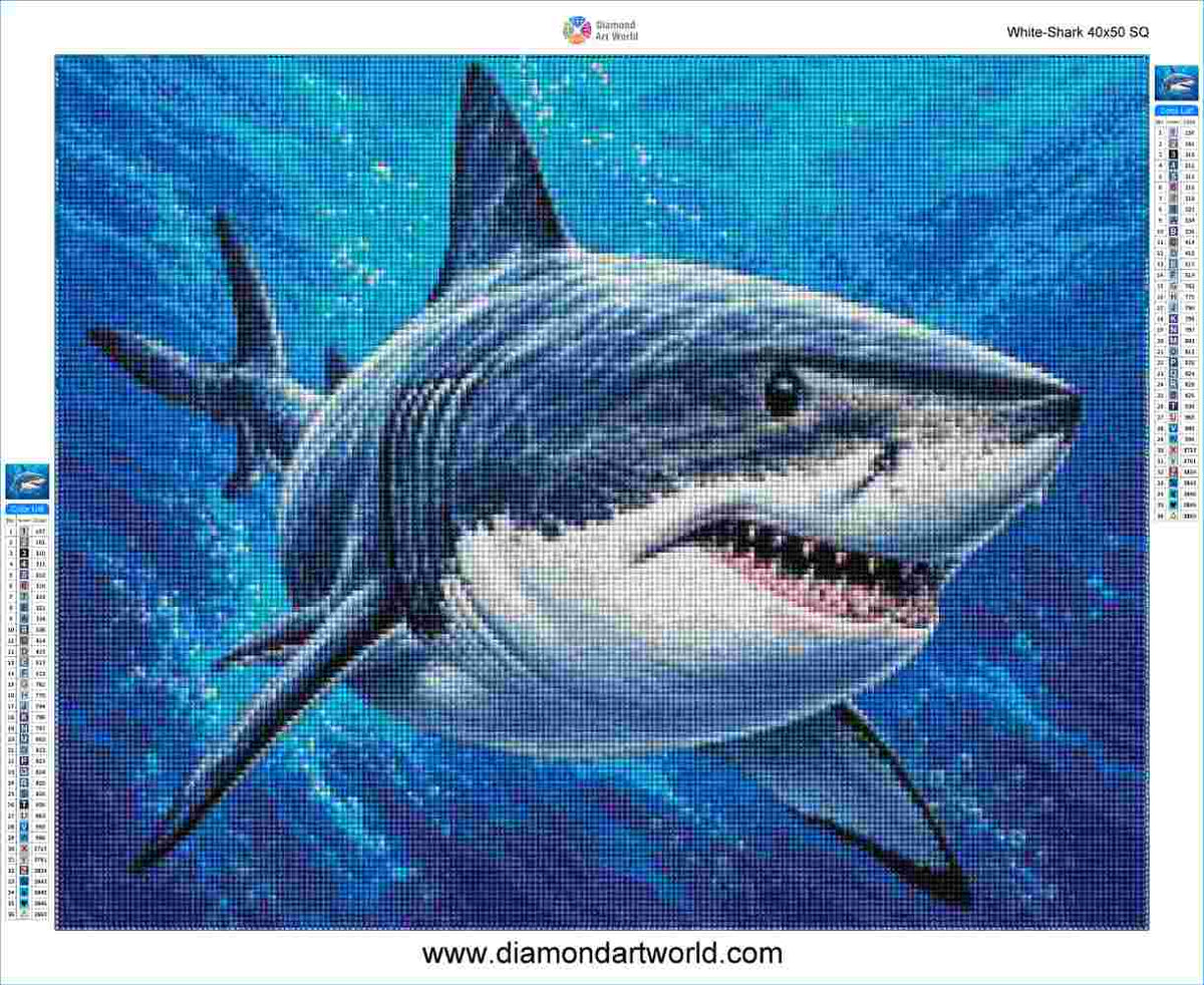 White Shark - Diamond Painting Layout
