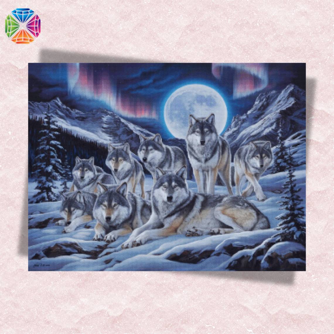 Wolves at Night - Diamond Painting