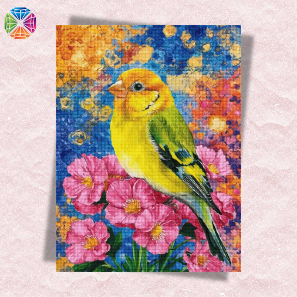 Yellow Bird in Flowers - Diamond Painting