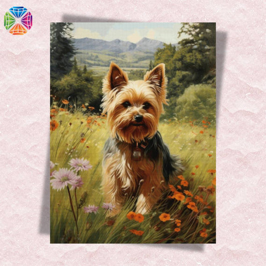 Yorkie in Meadow - Diamond Painting