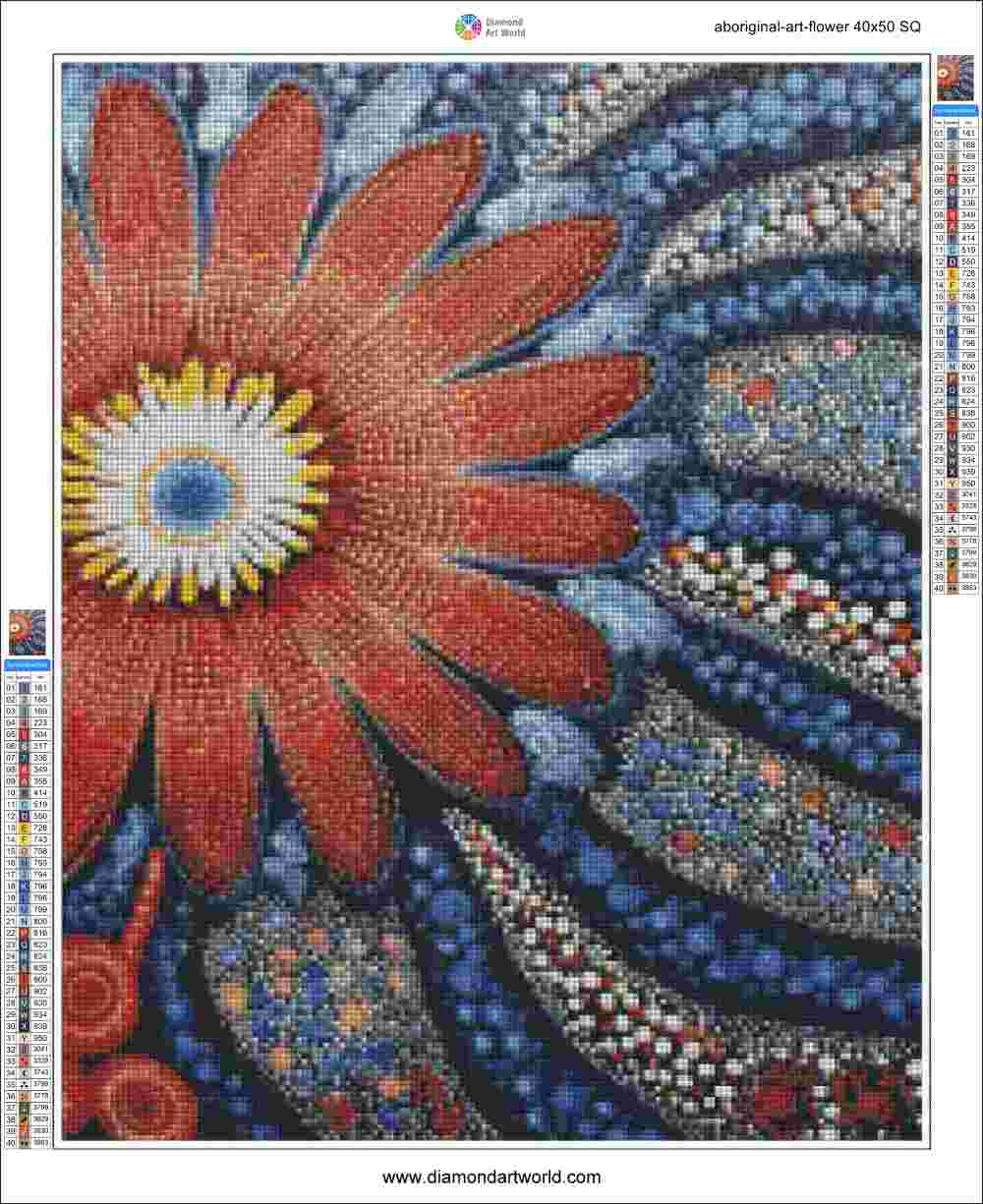 Aboriginal Art Flower - Diamond Painting Layout
