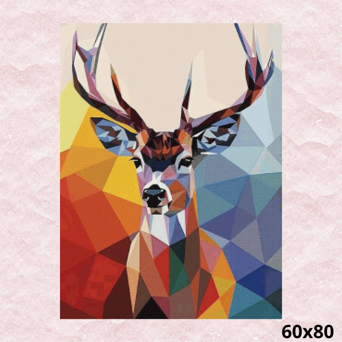 Abstract Deer Paint with Diamonds Deer Canvas Art Diamond Art World Kits