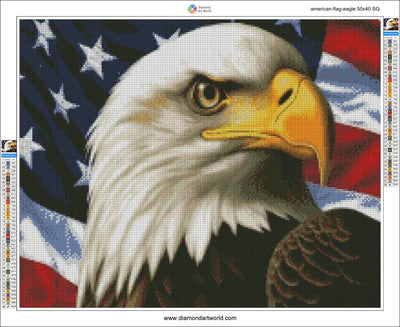 American Flag Eagle - Diamond Painting Layout