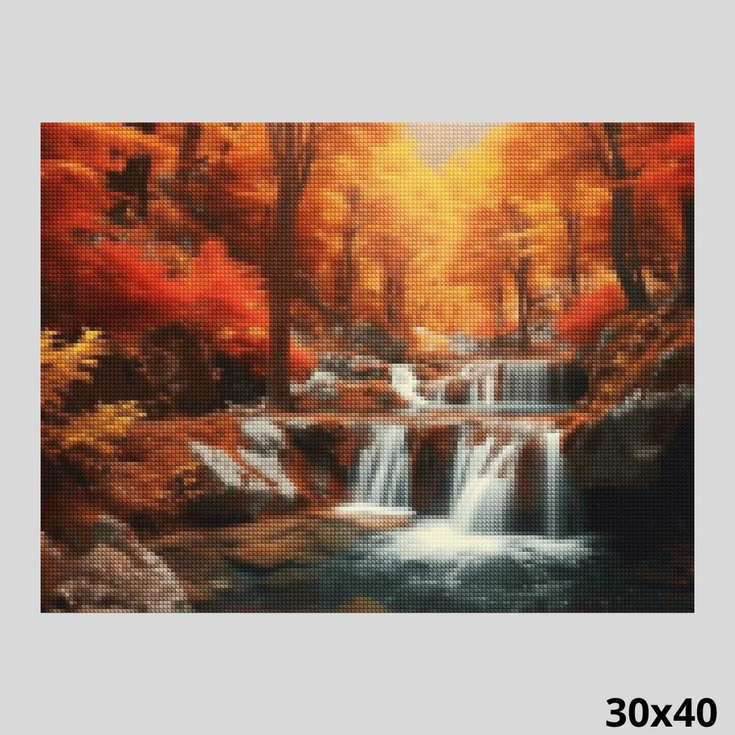 Autumn Waterfalls 30x40 - Diamond Painting