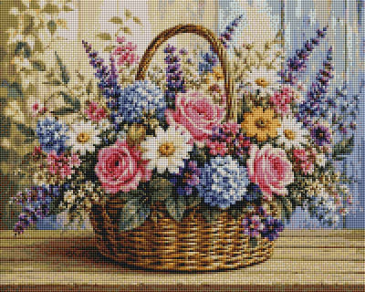 Basket Full of Flowers - Diamond Art