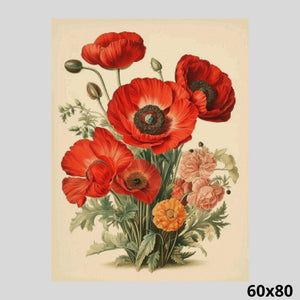 Beautiful Poppy Flowers 60x80 - Diamond Art World