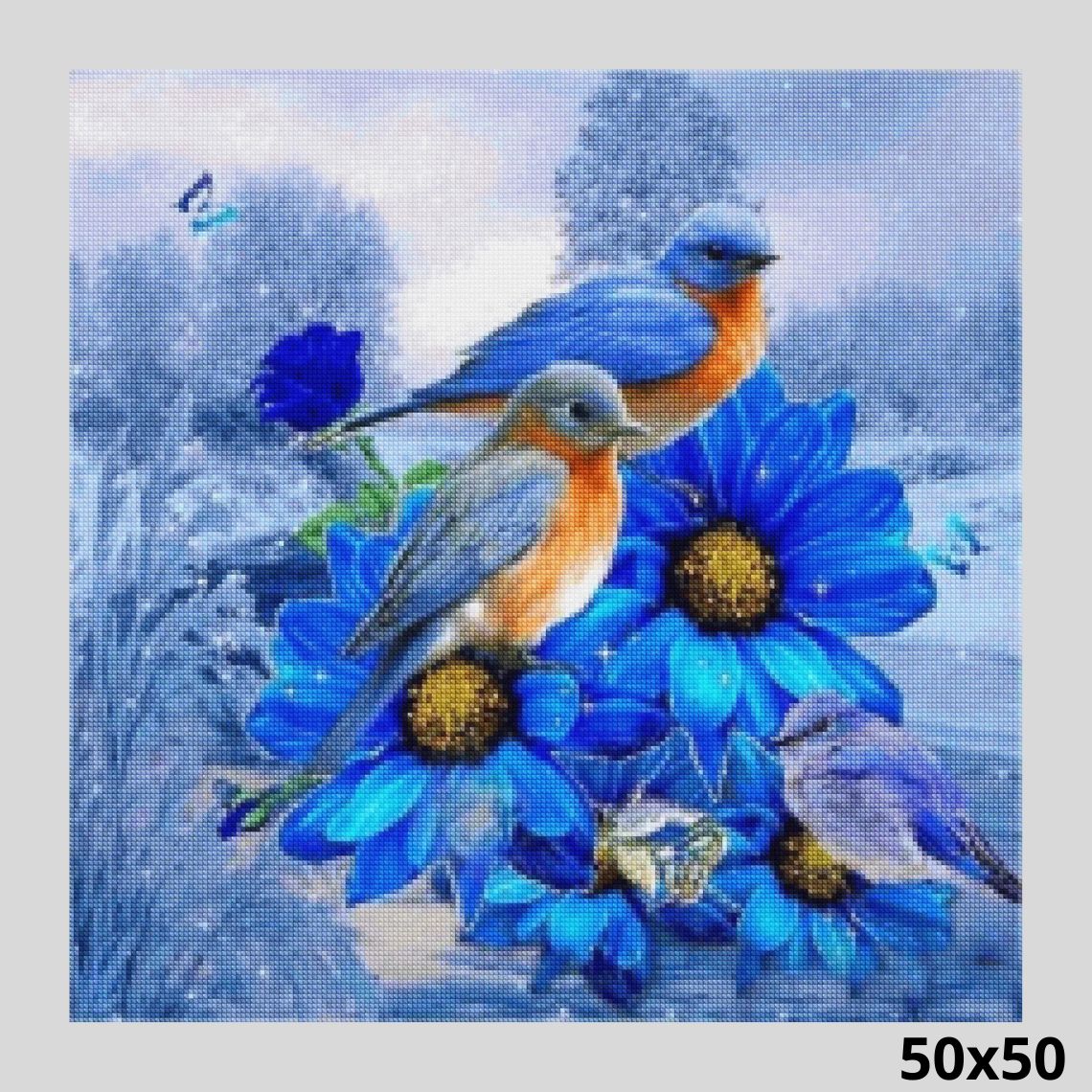 Birds in Blue 50x50 - Diamond Art World