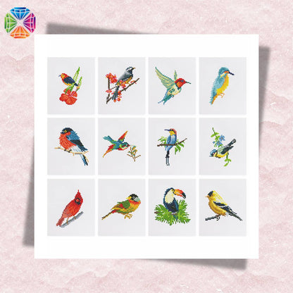 Birds - Mini Diamond Painting 12 pcs