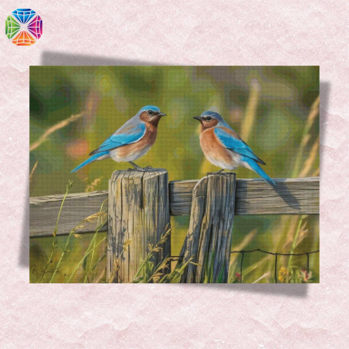 Birds on Fence - Diamond Painting