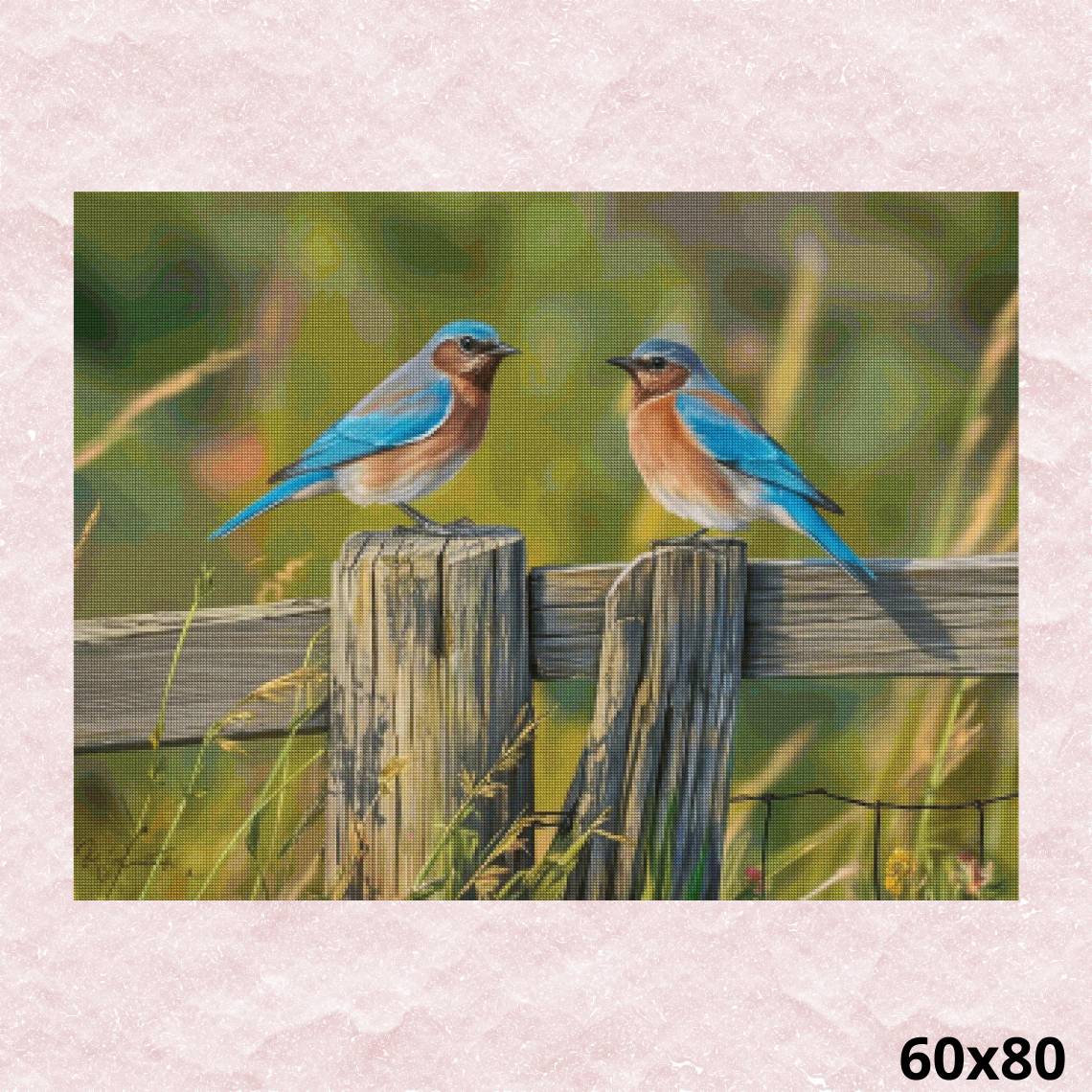 Birds on Fence 60x80 - Diamond Painting