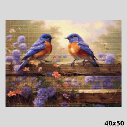 Birds on Fence 40x50 Diamond Painting