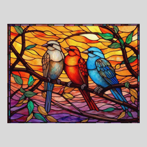 Birds Stained Glass - Diamond Painting