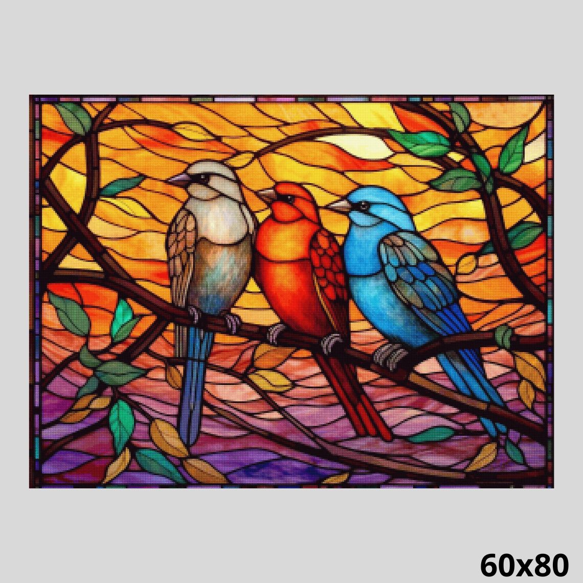 BIRD PAINTING, outlet Stained glass panel, Glass painting, Colorful