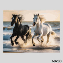 Load image into Gallery viewer, Black and White Horses 60x80 - Diamond Painting

