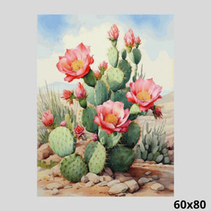Blooming Opuntia Cactus 60x80 - Diamond Painting