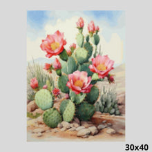 Load image into Gallery viewer, Blooming Opuntia Cactus 30x40 - Diamond Painting
