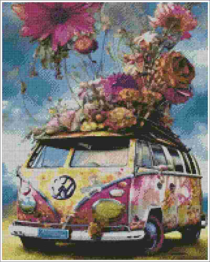 Blossoming Bus - Diamond Art