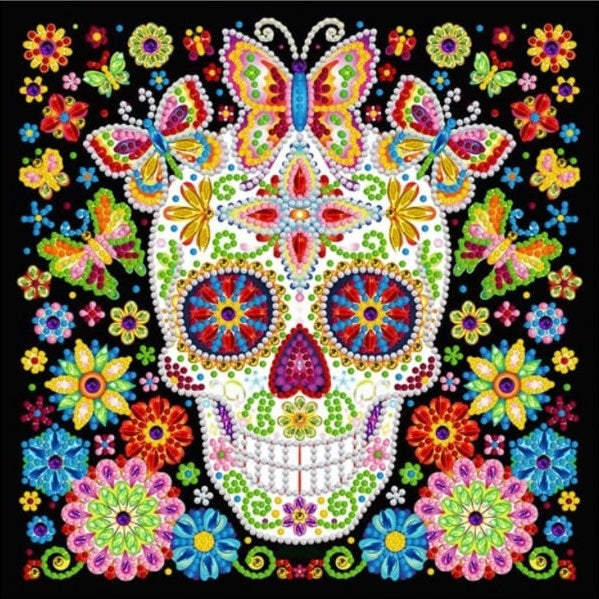 Boho Skull - Glow in the Dark Diamond Painting