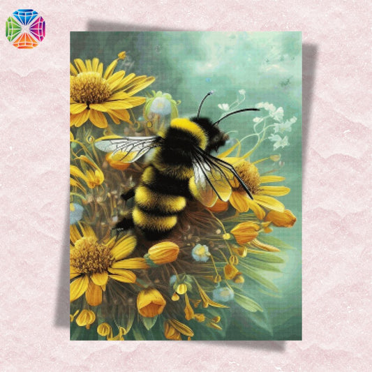 Bumblebee Amongst Yellow Blossoms Diamond Art