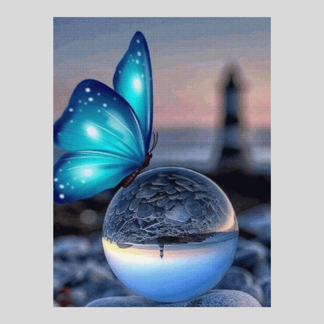 Butterfly on Glass Ball - Diamond Art World