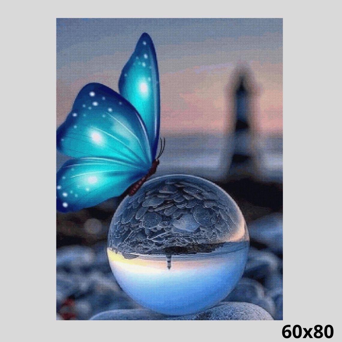 Butterfly on Glass Ball 60x80 - Diamond Art World