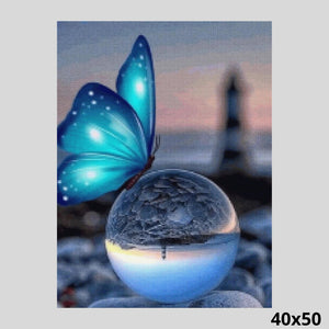 Butterfly on Glass Ball 40x50 - Diamond Art World