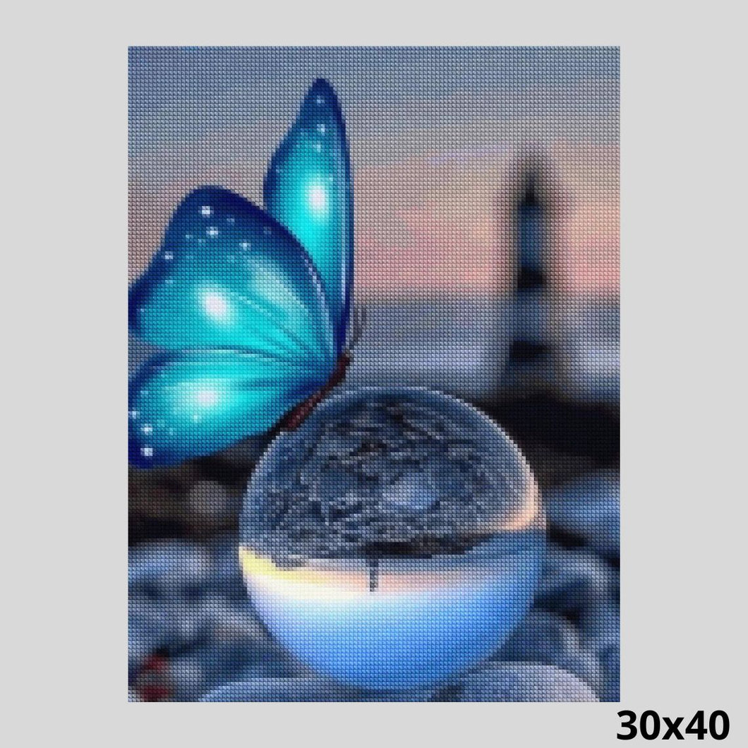 Butterfly on Glass Ball 30x40 - Diamond Art World