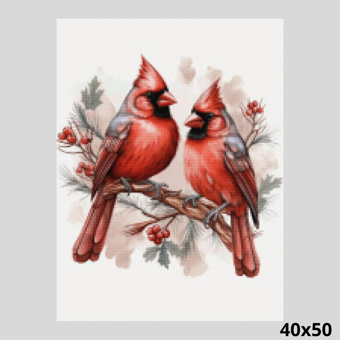 Cardinals Pair 40x50 Diamond art world