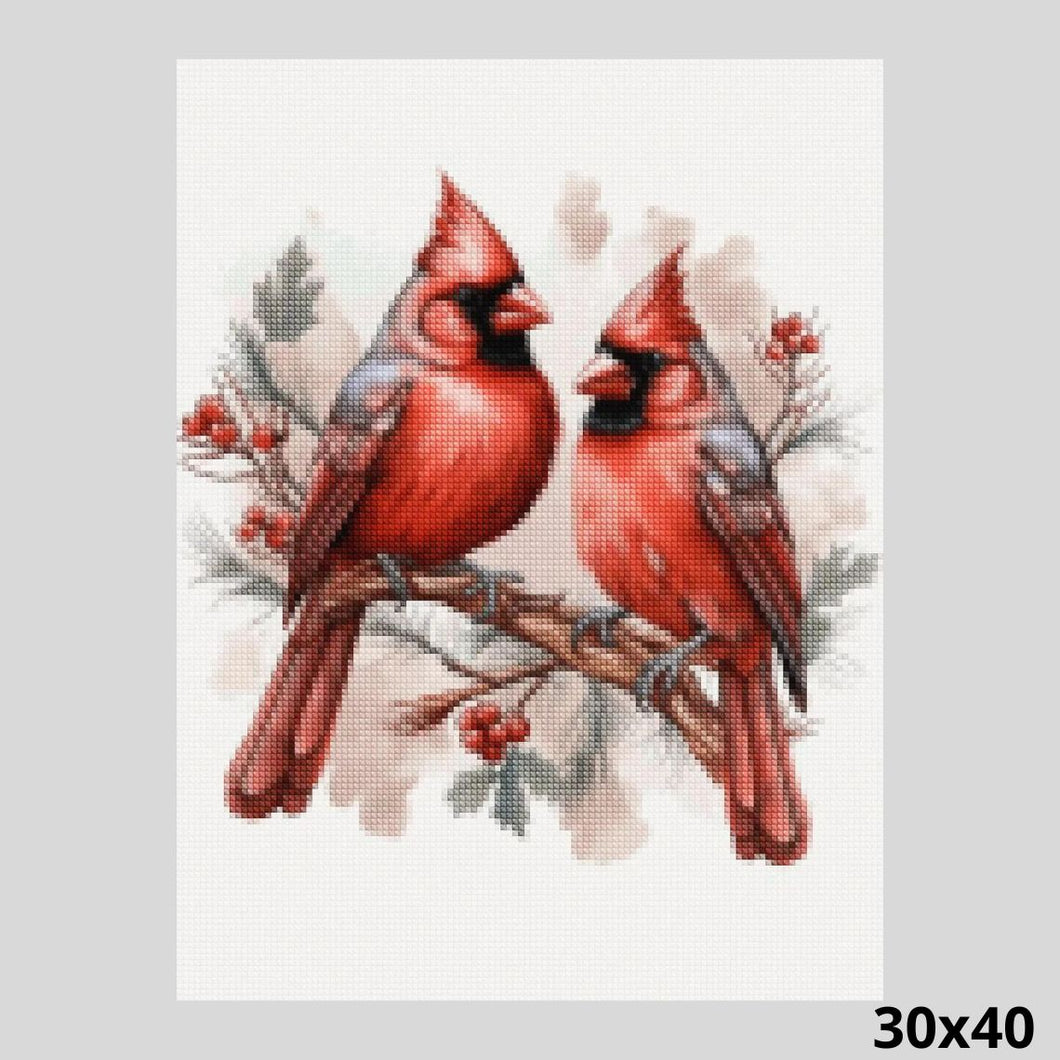 Cardinals Pair 30x40 Diamond art world