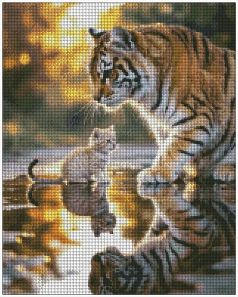 Cat and Tiger - Diamond Art World