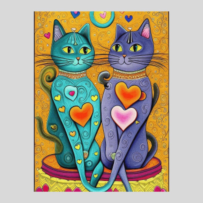 Cat Connection of Love - Diamond Art