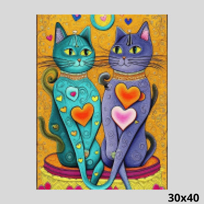 Cat Connection of Love 30x40 - Diamond Art